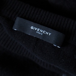 Pre Owned Givenchy Black Wool Rottweiler Pattern Crew Neck Sweater M