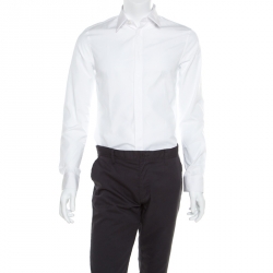 مملوكة مسبقًا Givenchy White Cotton Long Sleeve Button Front Classic Slim Fit Shirt S