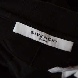 مملوكة مسبقًا Givenchy Black Pique Knit Star Appliqué Detail Contrast Short Sleeve Polo T Shirt M
