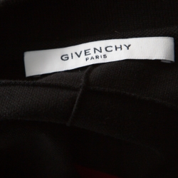 Pre Owned Givenchy Black and Red Striped Cotton Pique Star Appliqué Detail Polo T Shirt S