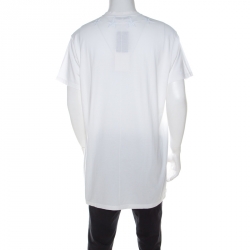 Pre Owned Givenchy White Cotton Star Embroidered Colombian Fit T-Shirt M
