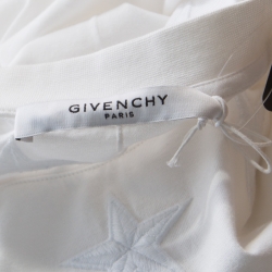 Pre Owned Givenchy White Cotton Star Embroidered Colombian Fit T-Shirt M