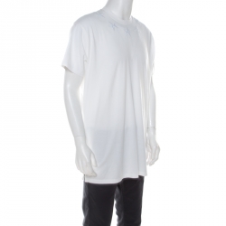Pre Owned Givenchy White Cotton Star Embroidered Colombian Fit T-Shirt M