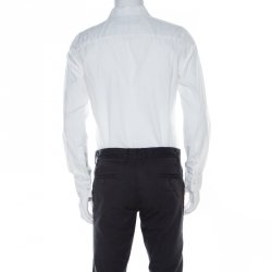 Pre Owned Givenchy White Striped Cotton Button Front Shirt M 