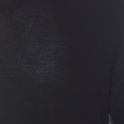 Pre Owned   كنزة جيفنشي بياقة على شكل رقم سبعة نسيج خفيف صوف سوداء L