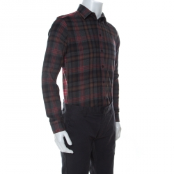 مملوكة مسبقًا قميص جيفنشي قطن بليد أحمر ورمادي S