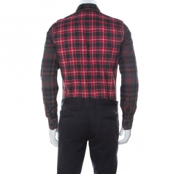 مملوكة مسبقًا قميص جيفنشي قطن بليد أحمر ورمادي S