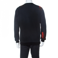 Pre Owned س ويت شيرت جيفنشي مطبوع تجريدي نمط باهت قطن أسود S