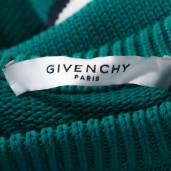 Pre Owned Givenchy Teal Green Knit Upside Down Logo Jumper M