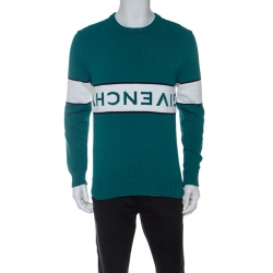 Givenchy Teal Green Knit Upside Down Logo Jumper M Givenchy | TLC