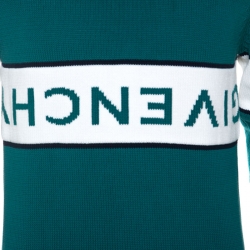 Pre Owned Givenchy Teal Green Knit Upside Down Logo Jumper M
