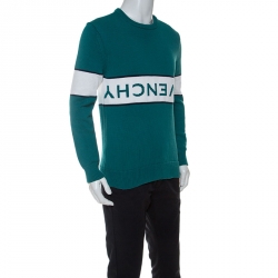 Givenchy Teal Green Knit Upside Down Logo Jumper M Givenchy | TLC