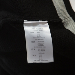 Pre Owned Givenchy Black Knit Wool Contrast Trim Baseball Jacket S