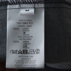 Pre Owned Givenchy Dark Blue Denim Leather Trim Button Front Shirt M