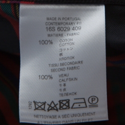 Pre Owned Givenchy Multicolor Check Cotton Star Leather Trim Button Down Shirt XL