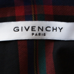 Pre Owned Givenchy Multicolor Check Cotton Star Leather Trim Button Down Shirt XL