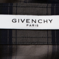 Givenchy Multicolor Star Print Checked Cotton Button Front Shirt XL
