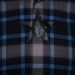 Givenchy Multicolor Star Print Checked Cotton Button Front Shirt XL