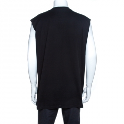 Givenchy Black Graphic Print Cotton Sleeveless T-Shirt M
