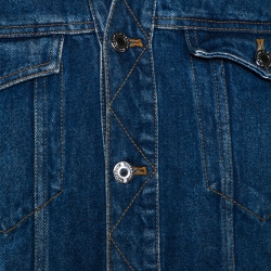 Givenchy Indigo Logo Print Denim Button Front Jacket M