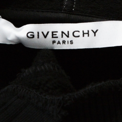 مملوكة مسبقًا سويت شيرت جيفنشي هودي قطن مطبوع نقشة شعار الماركة باهت أسود M