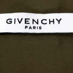 Pre Owned Givenchy Olive Green Cotton Applique Detail Slim Fit Shirt L 