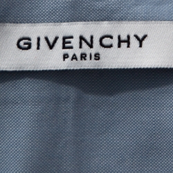 Pre Owned Givenchy Light Blue Cotton Applique Detail Button Down Shirt XL