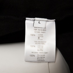 Pre Owned Givenchy Black Cotton Love Embroidered Zip Front Hoodie L
