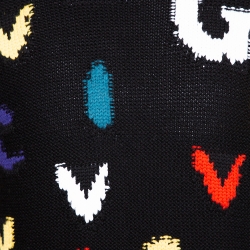 Givenchy Black Intarsia Knit Alphabet Sweater M