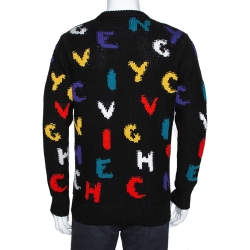 Givenchy Black Intarsia Knit Alphabet Sweater M