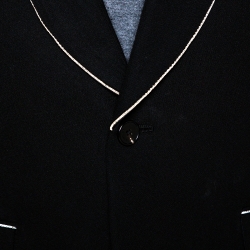 Pre Owned Givenchy Black Wool Contrast Chain Detail Blazer M