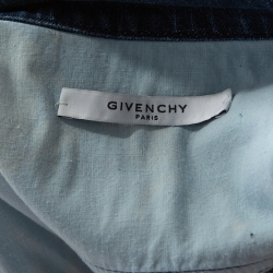 Pre Owned Givenchy Blue Denim Spray Paint Logo Detail Lightweight Jacket XL