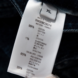Pre Owned Givenchy Blue Denim Spray Paint Logo Detail Lightweight Jacket XL