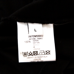 مملوكة مسبقًا Givenchy Black Logo Print Cotton Distressed Detail Sleeveless T-Shirt L