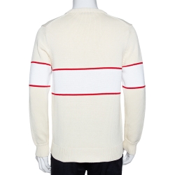 Pre Owned Givenchy Off White Upside Down Logo Cotton Knit Jumper M