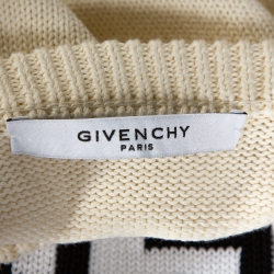 Pre Owned Givenchy Off White Upside Down Logo Cotton Knit Jumper M