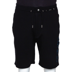 Givenchy Black Knit Vertical Logo Shorts M