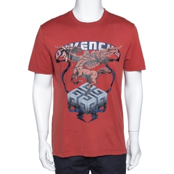 Pre Owned تي شيرت جيفنشي رقبة مستديرة طباعة قنطور قطن أحمر طوبي L