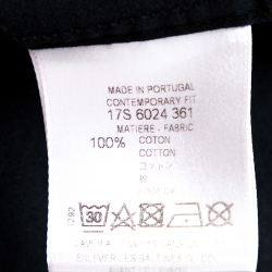 Pre Owned Givenchy Midnight Blue Cotton Velcro Appliqued Shirt M