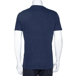 Pre Owned Givenchy Navy Blue Cotton Rottweiler Print Crew Neck T Shirt M