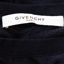 Pre Owned Givenchy Navy Blue Cotton Rottweiler Print Crew Neck T Shirt M