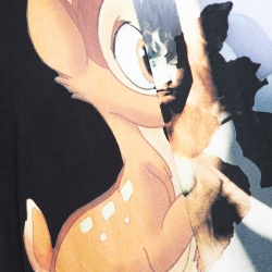 Pre Owned Givenchy Black Cotton Bambi Print Oversized T Shirt XS 