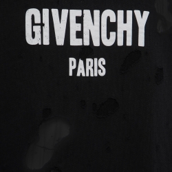 Givenchy Black Distressed Cotton Logo Print Sweatshirt L