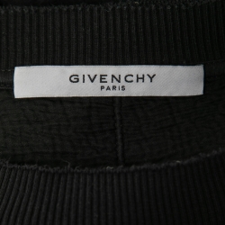 Givenchy Black Distressed Cotton Logo Print Sweatshirt L