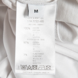 Pre Owned Givenchy White Distressed Cotton Logo Printed Short Sleeve T-Shirt M