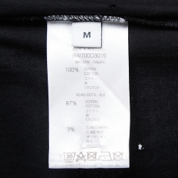 Pre Owned Givenchy Black Distressed Cotton Logo Print T-Shirt M