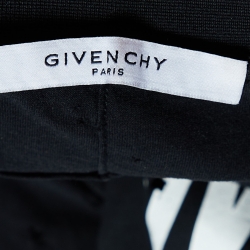Givenchy Black Logo Print Cotton Oversized Distressed T-shirt L