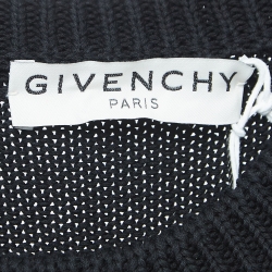 مملوكة مسبقًا Givenchy Black Logo Jacquard Cotton Knit Sweater L
