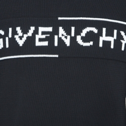 مملوكة مسبقًا Givenchy Black Logo Jacquard Cotton Knit Sweater L