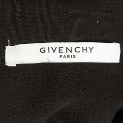Pre Owned Givenchy Black Vintage Logo Print Hooded Sweatshirt L